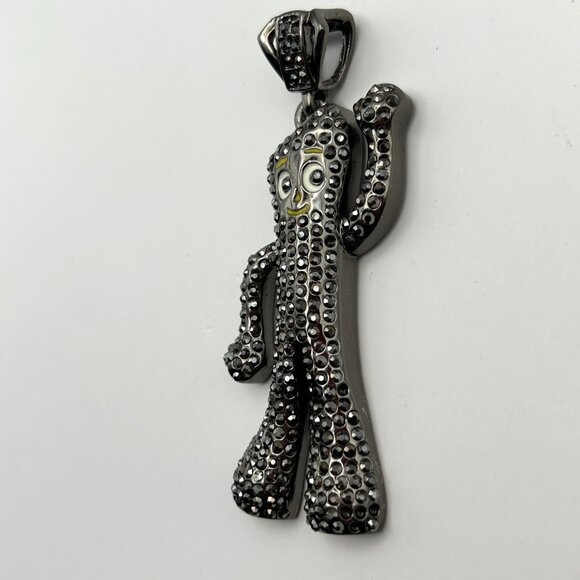 Vintage Gumby Rhinestone Pendant Sparkling Crystal Pop Culture Character Jewelry - Picture 14 of 14